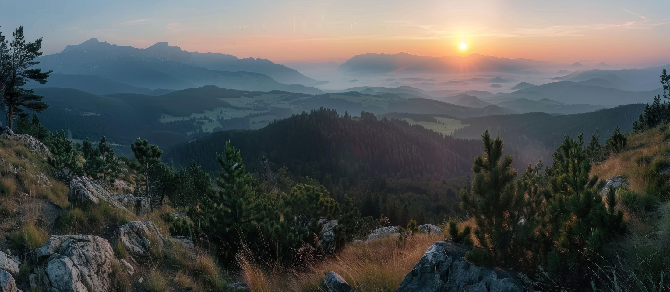 Landschaft Berge Sonnenuntergang